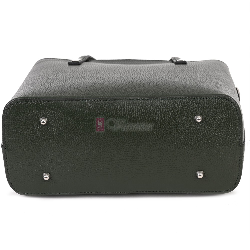 Елегантна дамска чанта от естествена кожа, в зелен цвят Код: EK55