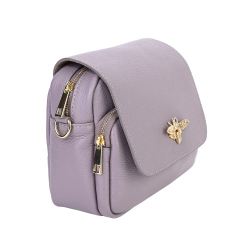 Дамска чанта от естествена кожа в лилав цвят. Код: EK16