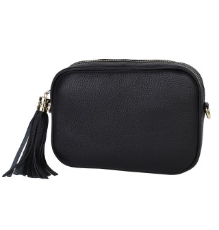 Малка дамска чанта от естествена кожа в черен цвят. Код: EK30