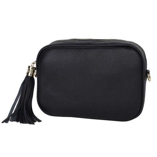 Малка дамска чанта от естествена кожа в черен цвят. Код: EK30