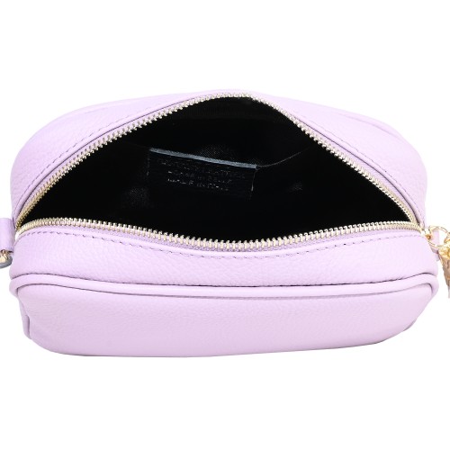 Малка дамска чанта от естествена кожа в лилав цвят. Код: EK30