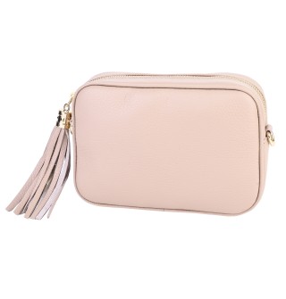 Малка дамска чанта от естествена кожа в розов цвят. Код: EK30