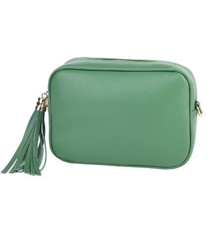 Малка дамска чанта от естествена кожа в зелен цвят. Код: EK30