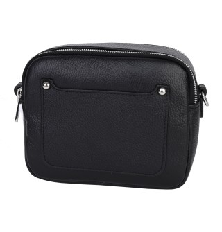 Малка дамска чанта от естествена кожа в черен цвят. Код: EK36