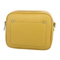 Малка дамска чанта от естествена кожа в жълт цвят. Код: EK36
