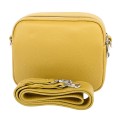 Малка дамска чанта от естествена кожа в жълт цвят. Код: EK36