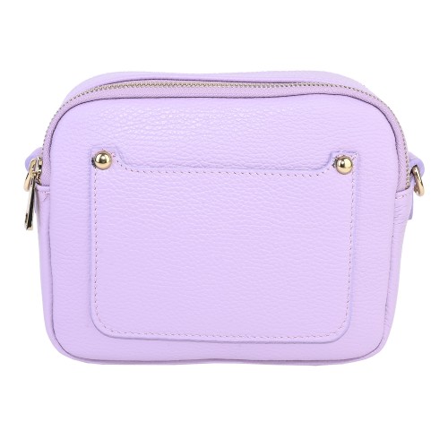 Малка дамска чанта от естествена кожа в лилав цвят. Код: EK36