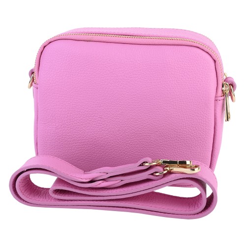 Малка дамска чанта от естествена кожа в розов цвят. Код: EK36