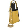Малка дамска чанта от естествена кожа в жълт цвят. Код: EK37