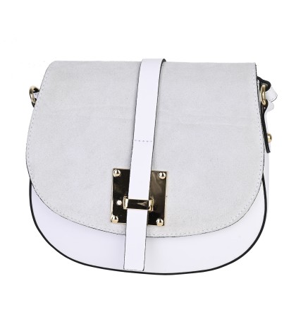  Дамска чанта от естествена кожа в бял цвят Код: EK43