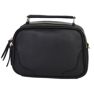 Малка дамска чанта от естествена кожа в черен цвят. Код: EK50