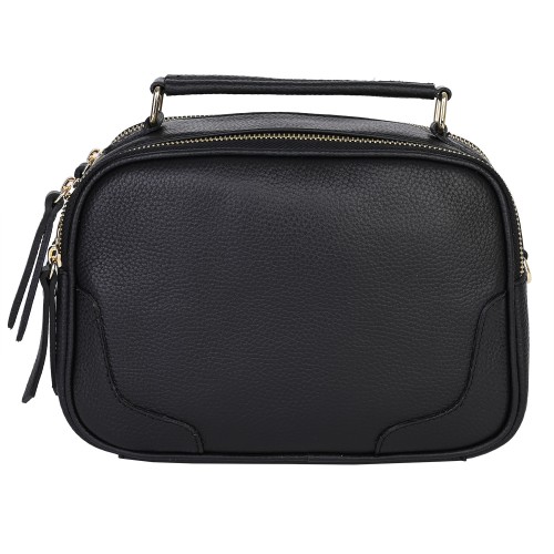 Малка дамска чанта от естествена кожа в черен цвят. Код: EK50
