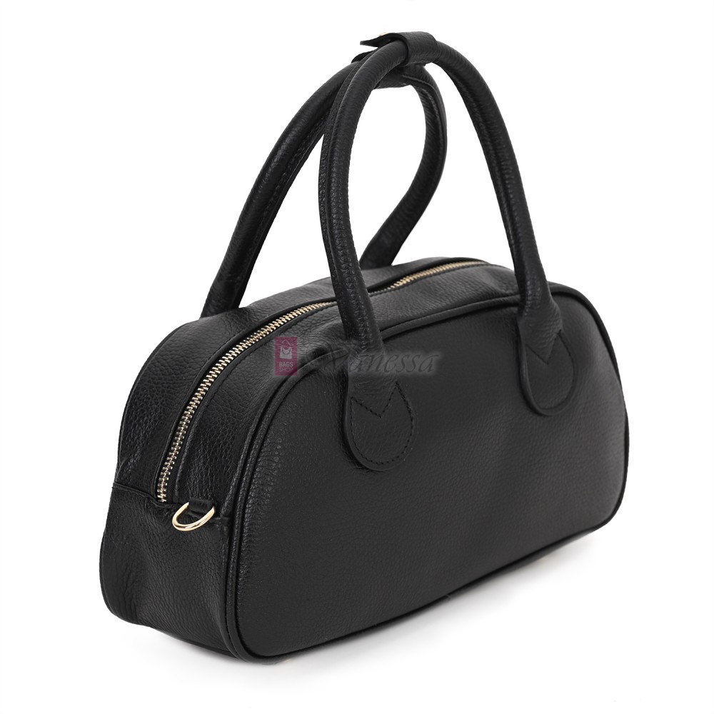 Малка дамска чанта, от естествена кожа, в черен цвят Код: EK56-1