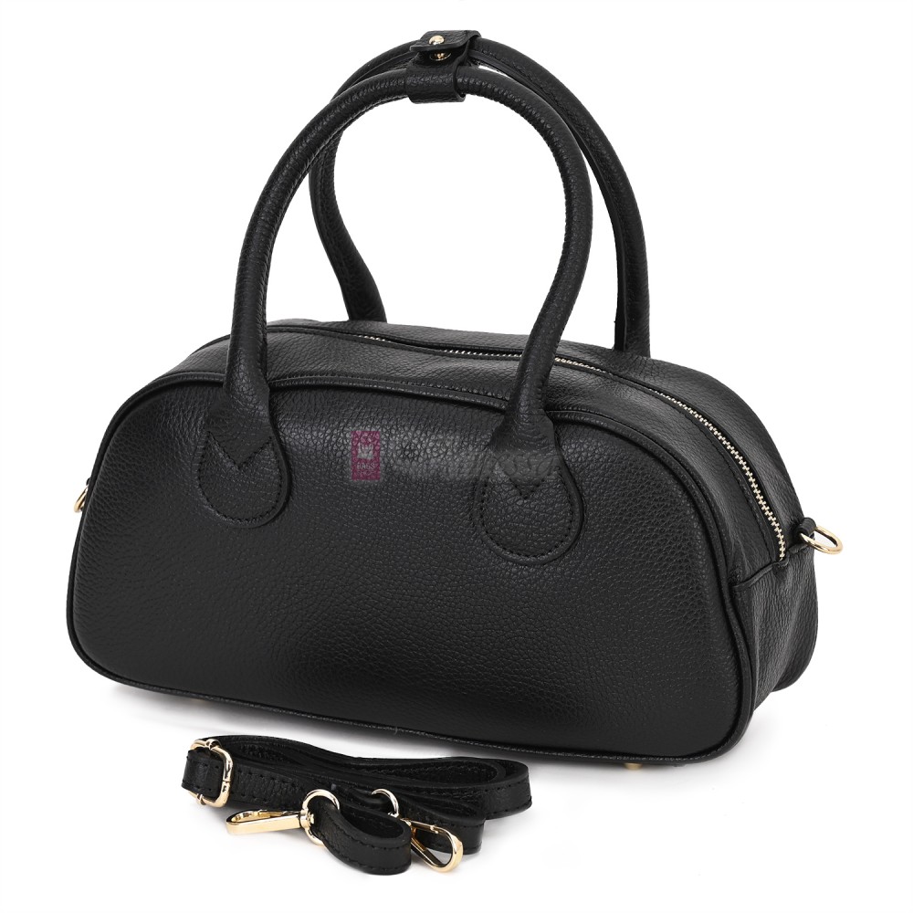 Малка дамска чанта, от естествена кожа, в черен цвят Код: EK56-1