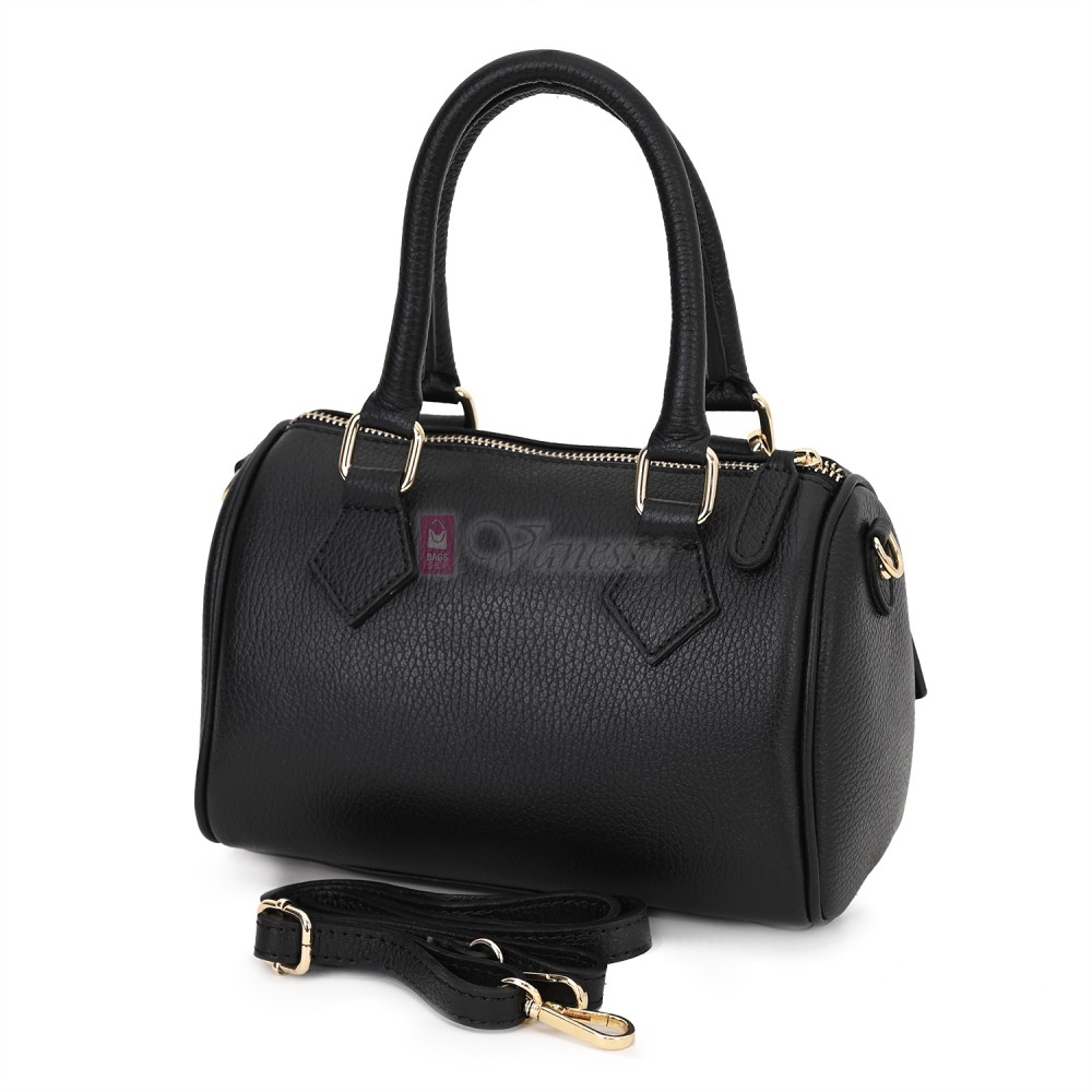 Малка дамска чанта, от естествена кожа, в черен цвят Код: EK56-2