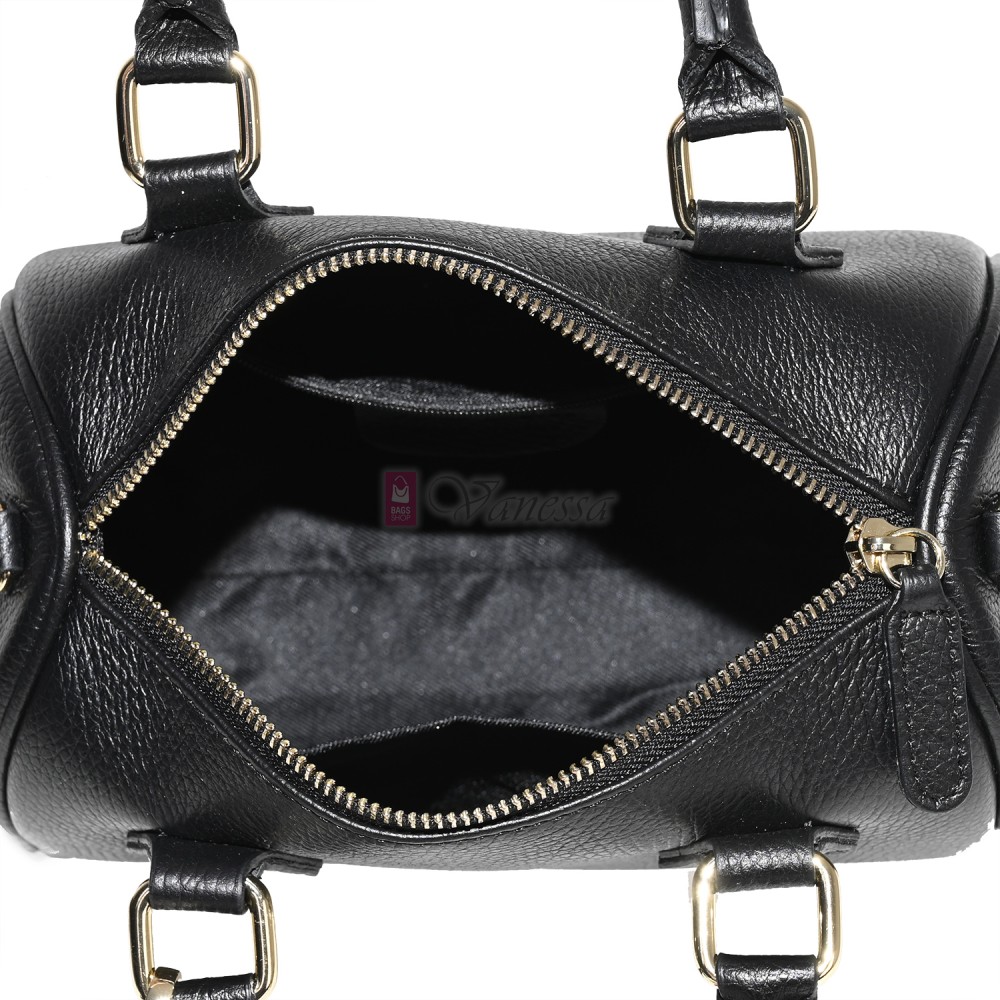 Малка дамска чанта, от естествена кожа, в черен цвят Код: EK56-2