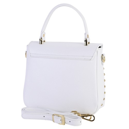 Дамска чанта от естествена кожа в бял цвят. Код: EK56