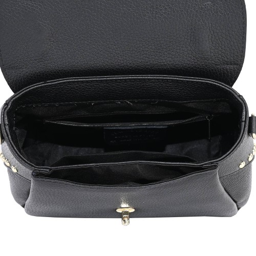 Дамска чанта от естествена кожа в черен цвят. Код: EK56