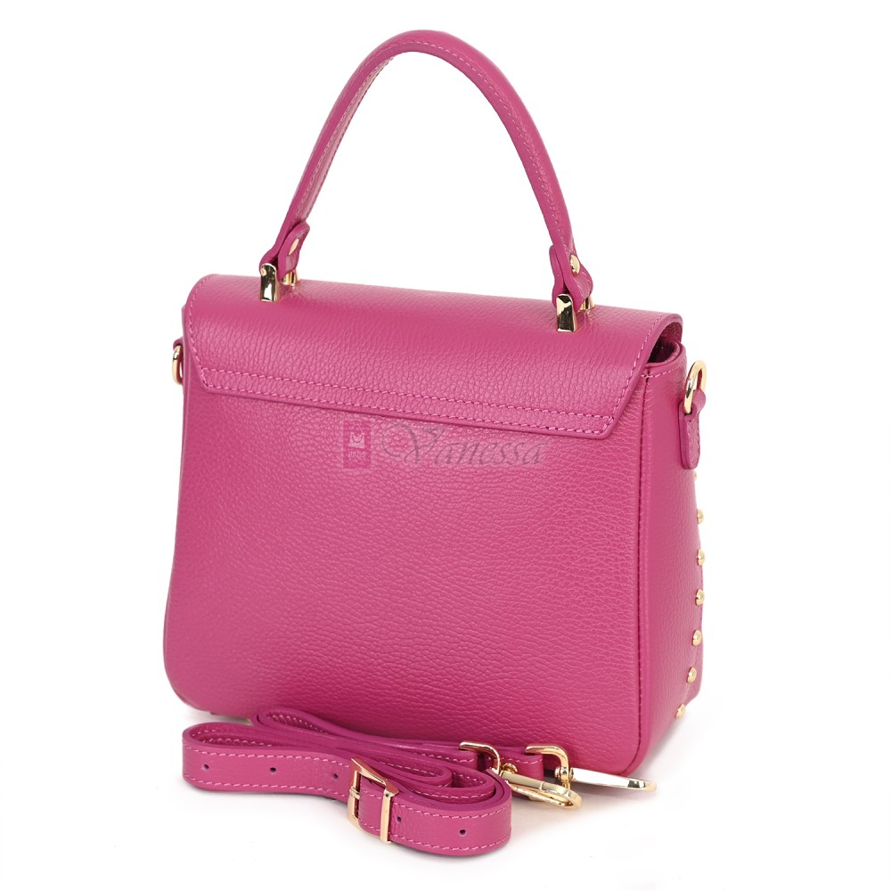 Дамска чанта от естествена кожа в цвят циклама. Код: EK56