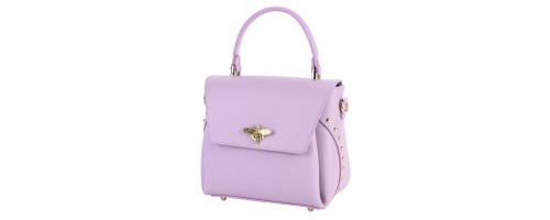 Дамска чанта от естествена кожа в лилав цвят. Код: EK56