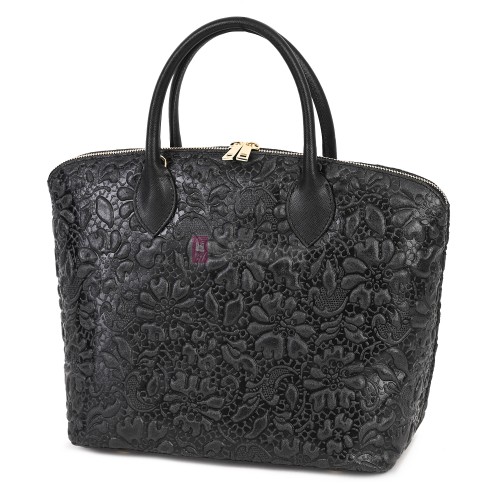 Елегантна дамска чанта от естествена кожа, в черен цвят Код: EK60