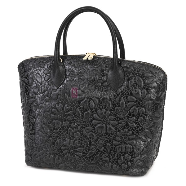 Елегантна дамска чанта от естествена кожа, в черен цвят Код: EK60