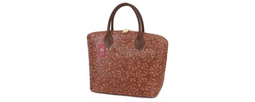 Елегантна дамска чанта от естествена кожа, в кафяв цвят Код: EK60