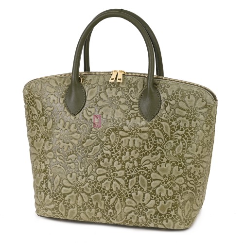 Елегантна дамска чанта от естествена кожа, в зелен цвят Код: EK60