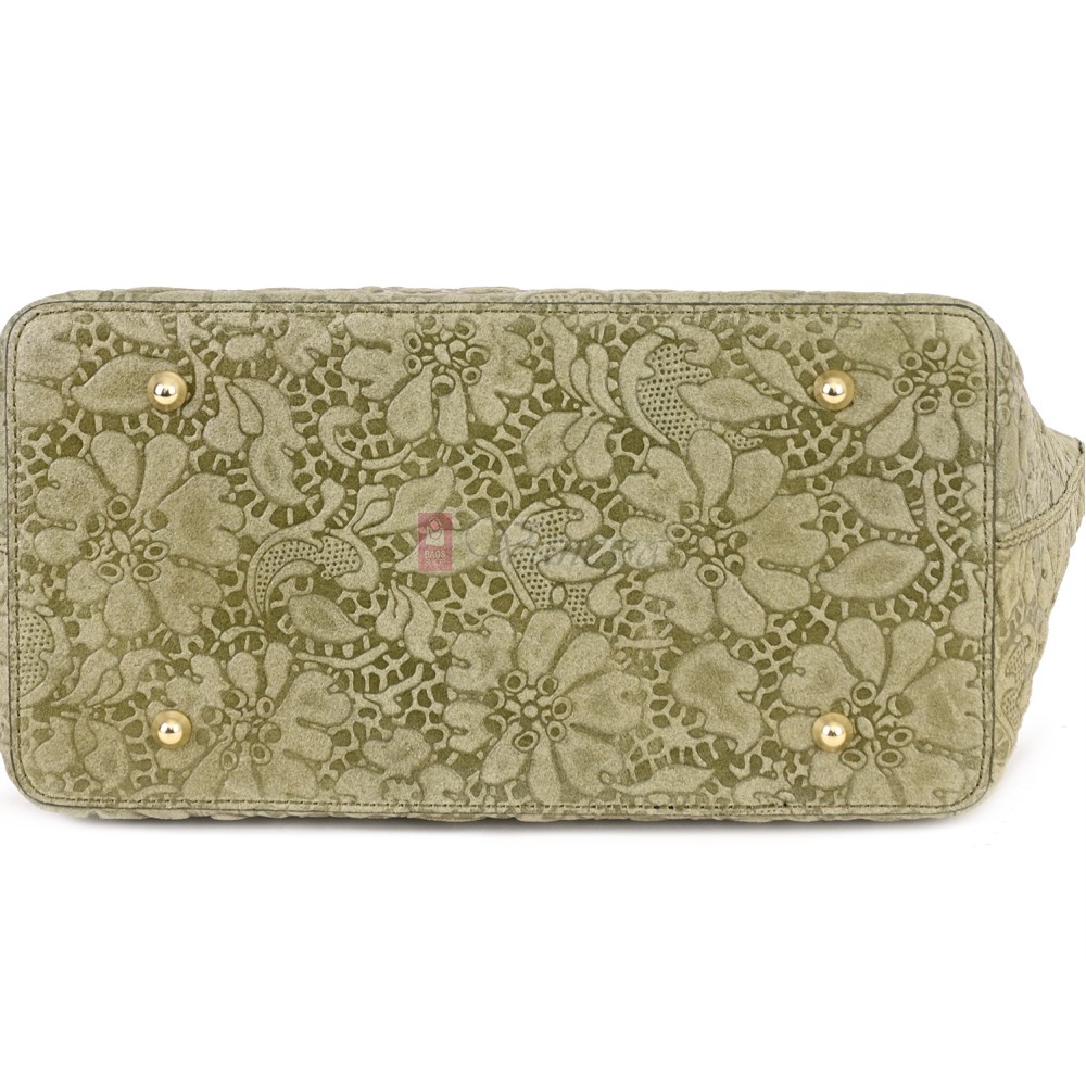 Елегантна дамска чанта от естествена кожа, в зелен цвят Код: EK60