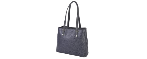 Голяма дамска чанта от естествена кожа в сив цвят. Код: EK61D