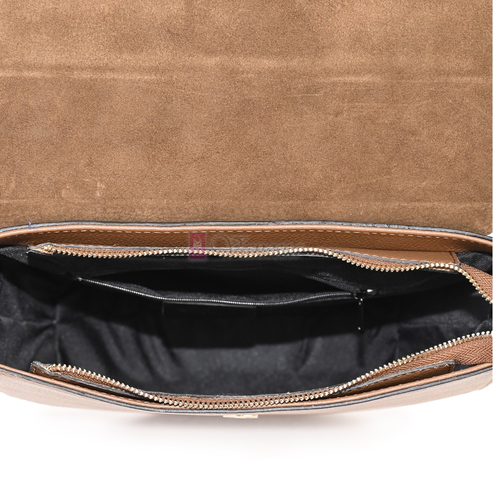 Ежедневна дамска чанта от естествена кожа, в кафяв цвят Код: EK62-1