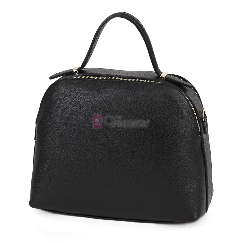 Дамска чанта, от естествена кожа, в черен цвят Код: EK65