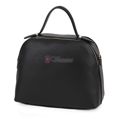 Дамска чанта, от естествена кожа, в черен цвят Код: EK65