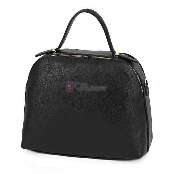 Дамска чанта, от естествена кожа, в черен цвят Код: EK65