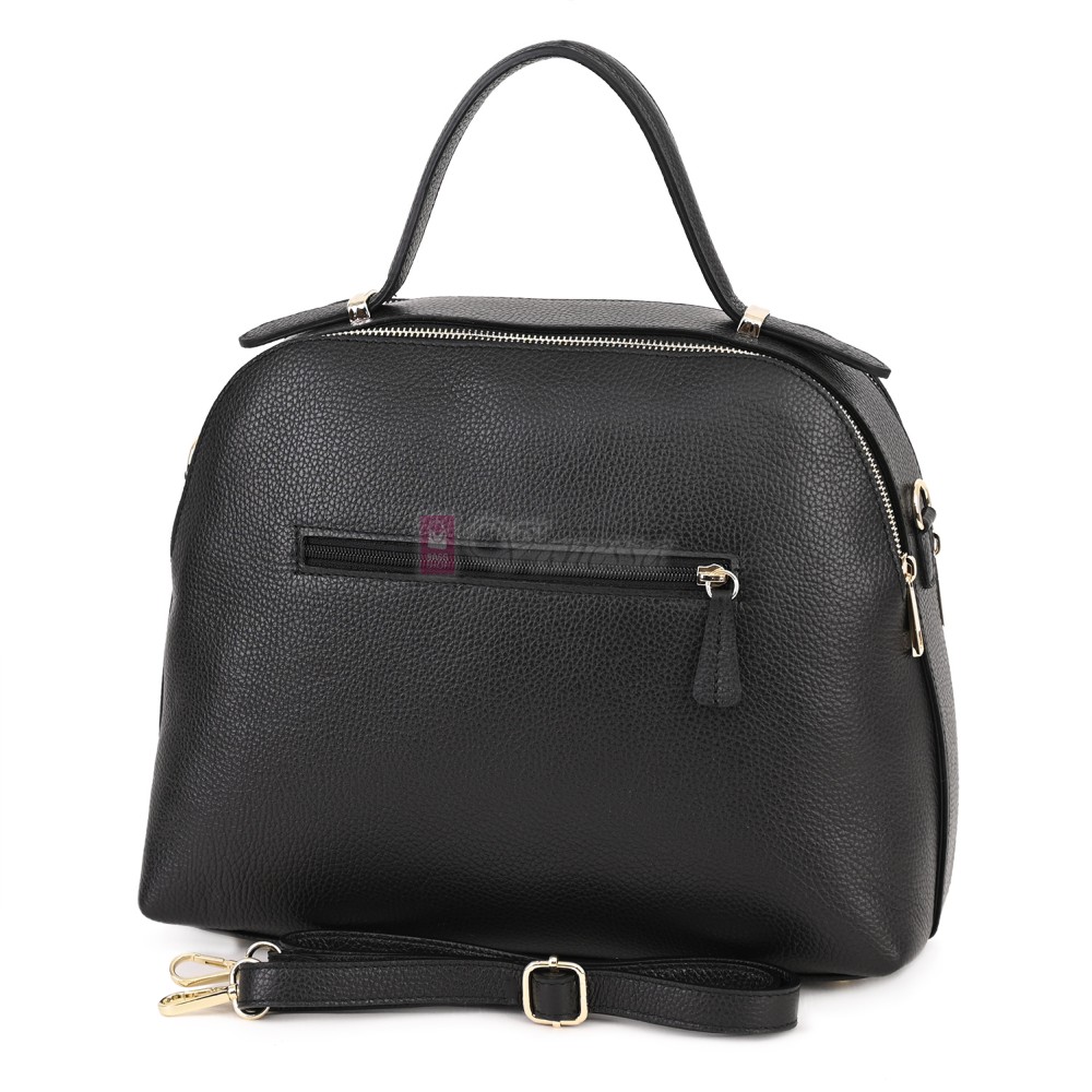 Дамска чанта, от естествена кожа, в черен цвят Код: EK65