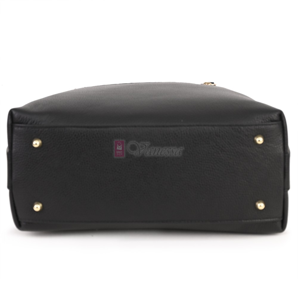 Дамска чанта, от естествена кожа, в черен цвят Код: EK65