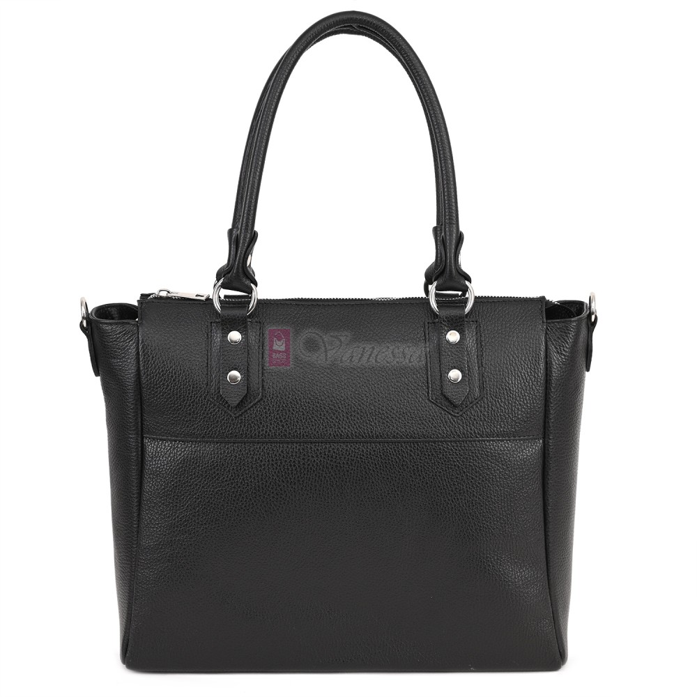 Дамска чанта от естествена кожа в черен цвят. Код: EK65-1