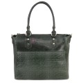 Дамска чанта от естествена кожа в тъмнозелен цвят. Код: EK65
