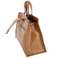 Дамска чанта от естествена кожа в кафяв цвят. Код: EK67