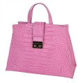 Дамска чанта от естествена кожа в розов цвят. Код: EK67