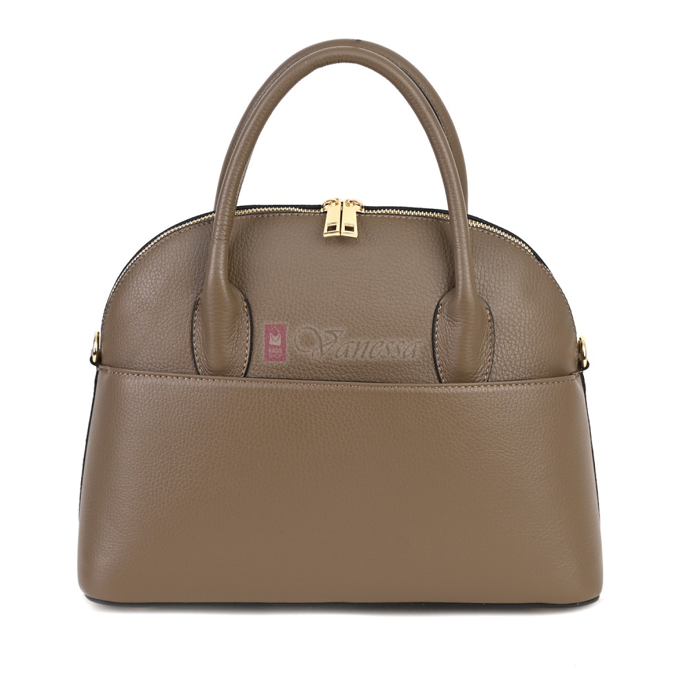 Дамска чанта от естествена кожа, в бежов цвят Код: EK69-1