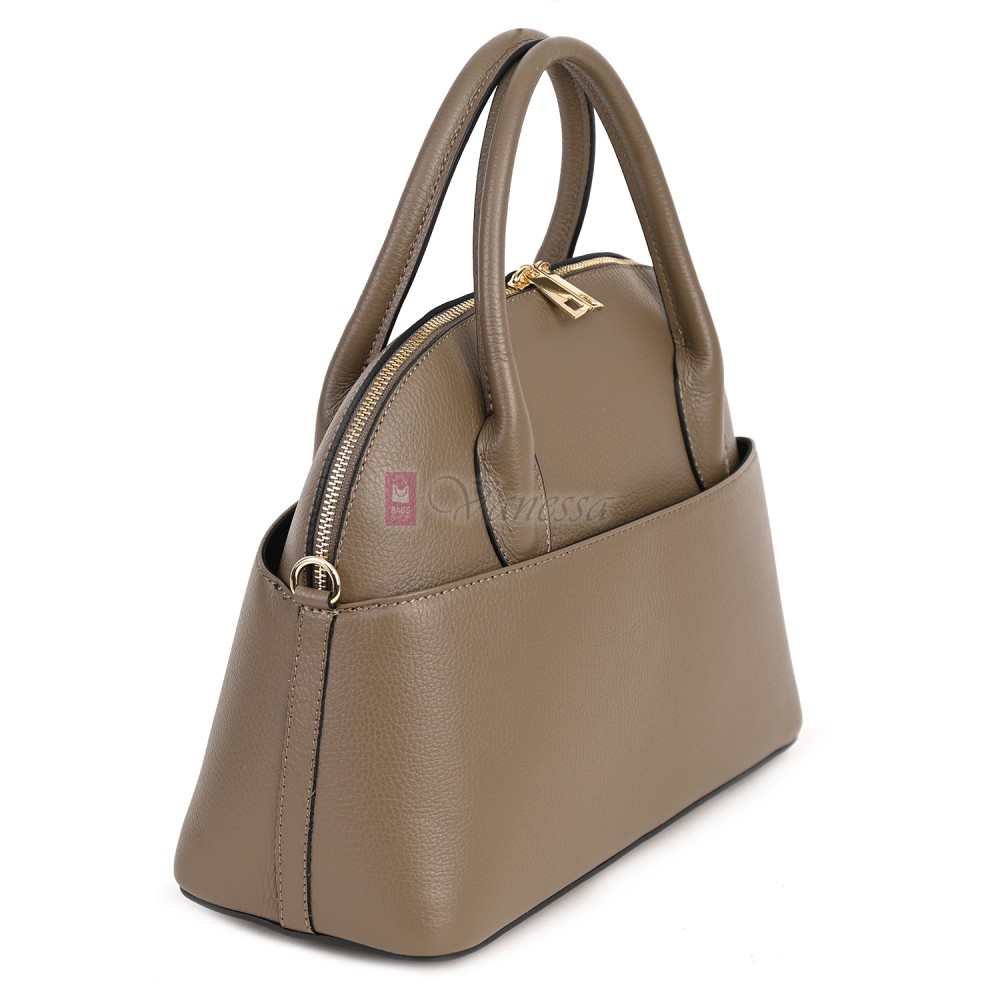 Дамска чанта от естествена кожа, в бежов цвят Код: EK69-1