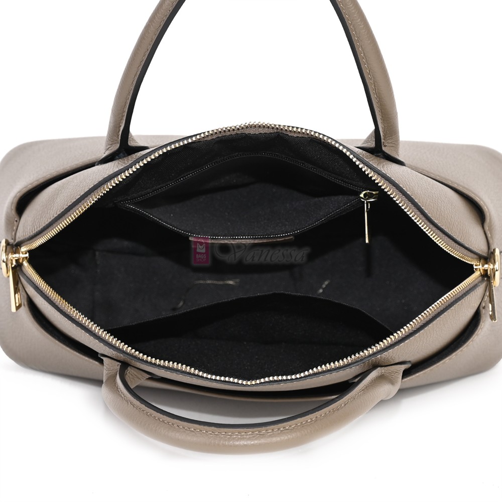 Дамска чанта от естествена кожа, в бежов цвят Код: EK69-1