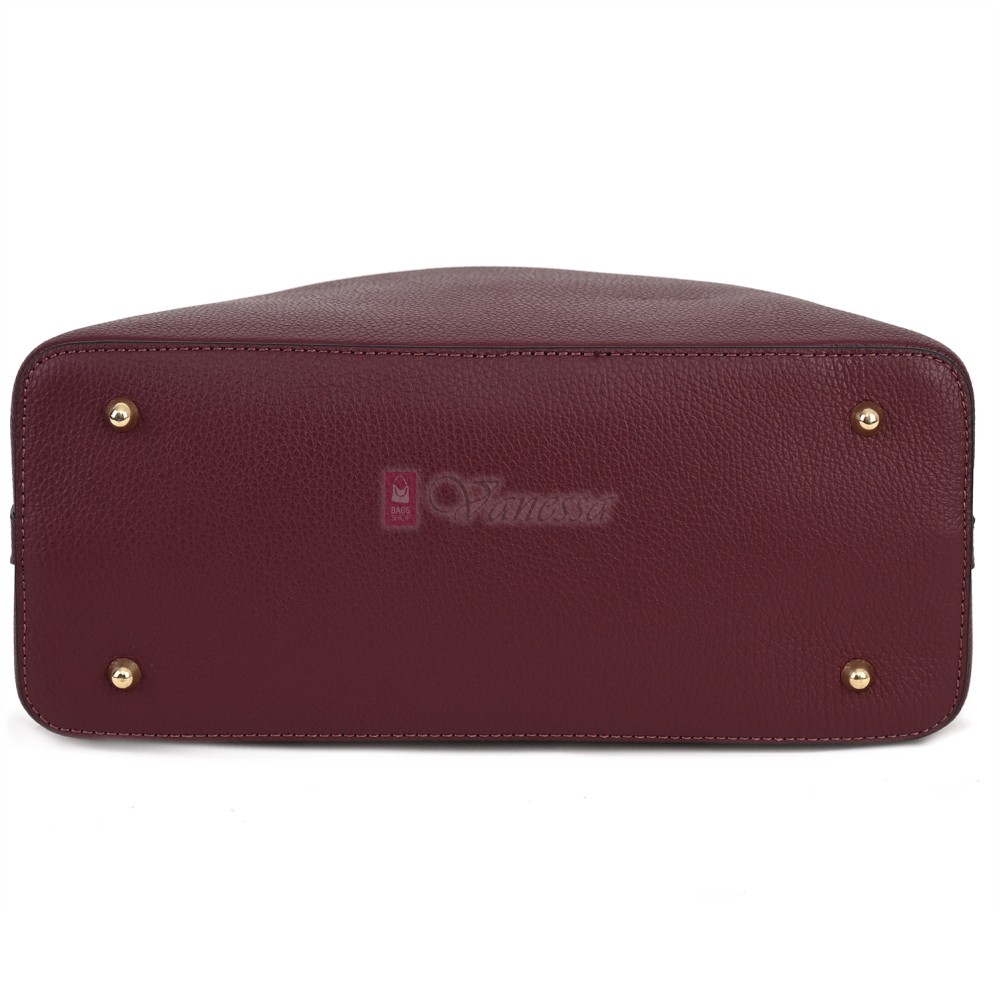 Дамска чанта от естествена кожа, в цвят бордо Код: EK69-1