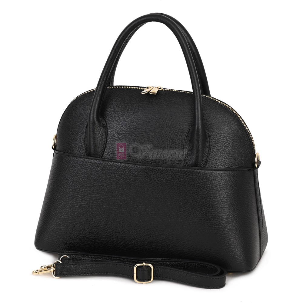 Дамска чанта от естествена кожа, в черен цвят Код: EK69-1