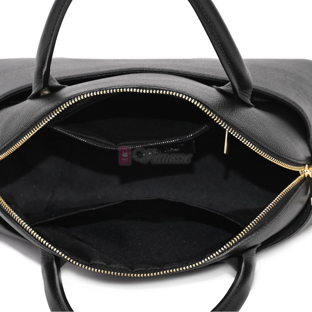 Дамска чанта от естествена кожа, в черен цвят Код: EK69-1