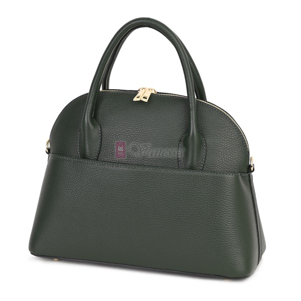 Дамска чанта от естествена кожа, в тъмнозелен цвят Код: EK69-1