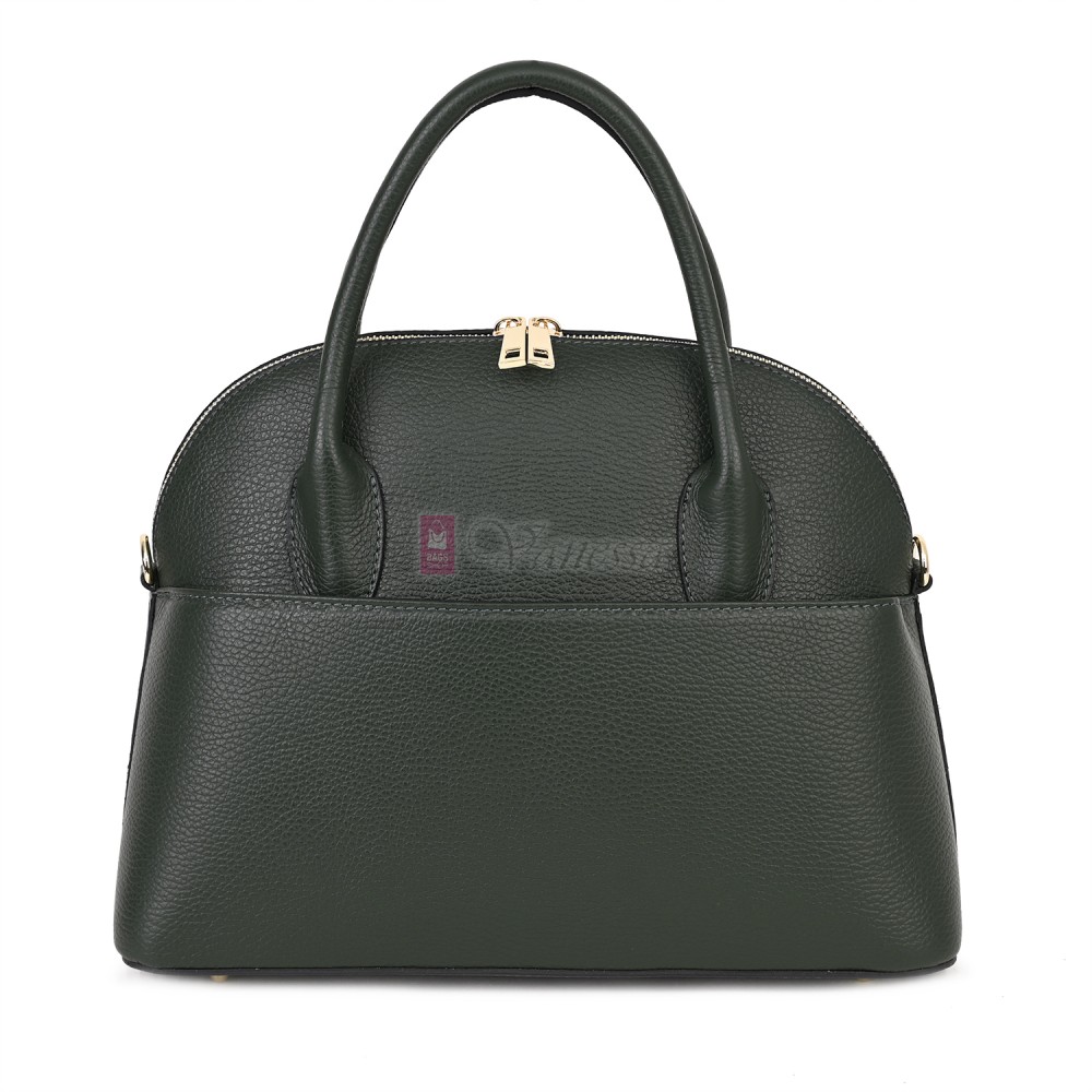 Дамска чанта от естествена кожа, в тъмнозелен цвят Код: EK69-1
