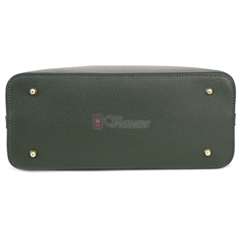 Дамска чанта от естествена кожа, в тъмнозелен цвят Код: EK69-1