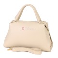 Голяма дамска чанта от естествена кожа, в светлобежов цвят Код: EKG75